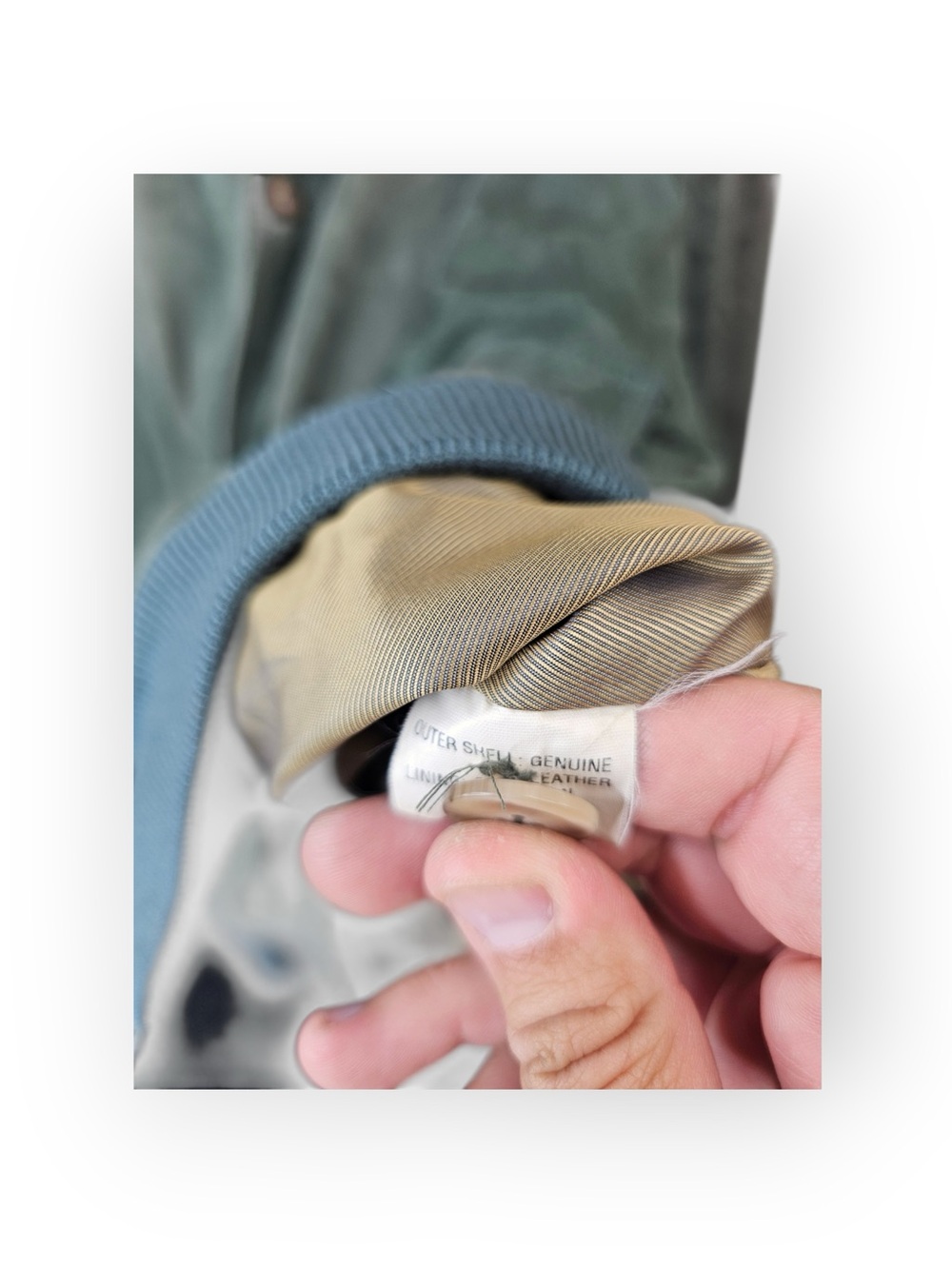 The Territory Ahead Green Suede Leather Bomber Jacket Heavyweight XL - Picture 5 of 6